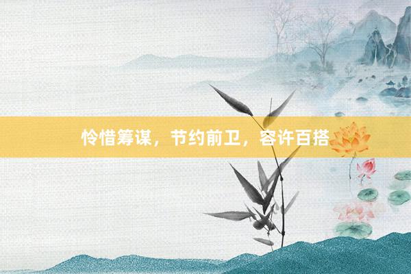怜惜筹谋,节约前卫,容许百搭